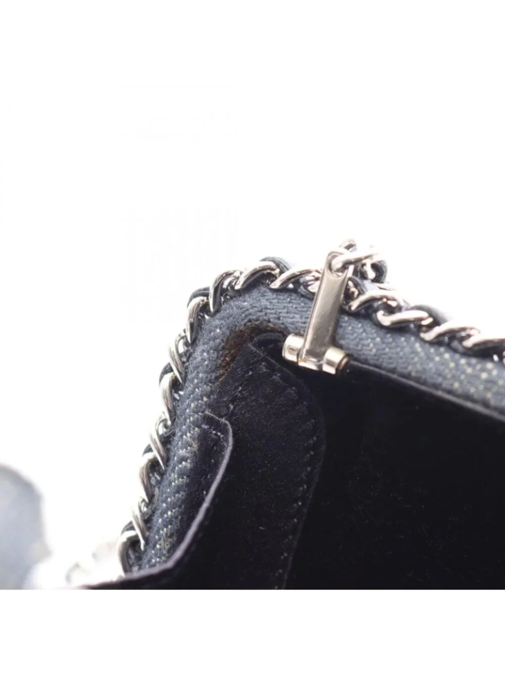 Chanel Shoulder Bag Camellia Denim Blue Chain